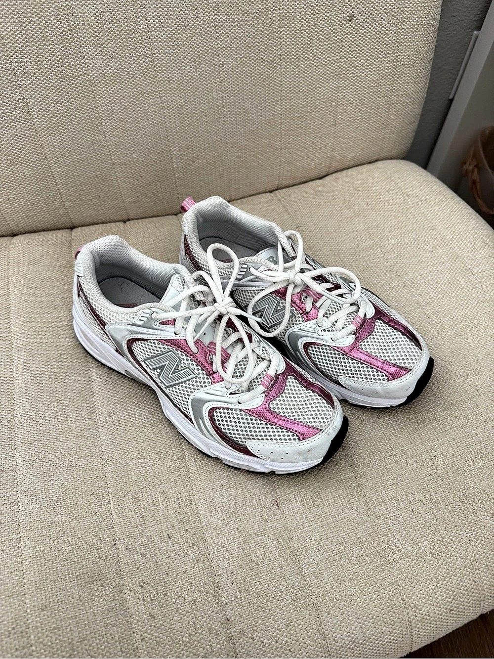 New Balance 530 White Pink Sugar Athletic Shoes